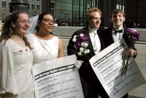 Couples lobbying for same-sex marriage equality. From http://www.ca-gaymarriage.com